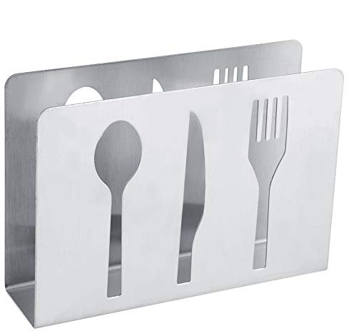 Porte-Serviette Hapivida Argent Vertical Moderne en Acier Inoxydable pour Table, Distributeur de Mouchoirs