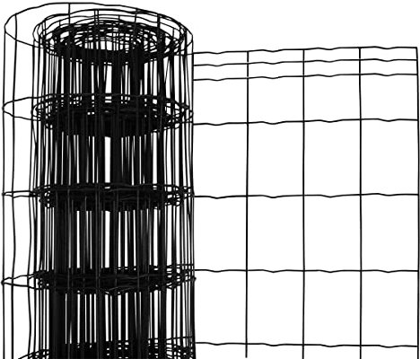 Schweißgitter aus PVC-beschichtetem, verzinktem Draht | 100mm x 50mm | 0,60m | 10m Rolle |3 Farben (schwarz)