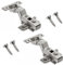 GTV - 2 x Minischarnier mit Dämpfung, Topfdurchmesser 26 mm - Scharnier Innenanschlag - Montageplatte H=0 mit Euroschrauben - stiller Verschluss - Clip-On-Kette