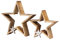 levandeo 2er Set Sterne 25-33cm Mango Holz Natur Braun Silber Weihnachtsdeko Tischdeko Dekoration Deko Aufsteller Weihnachten Wohndekoration Geschenk