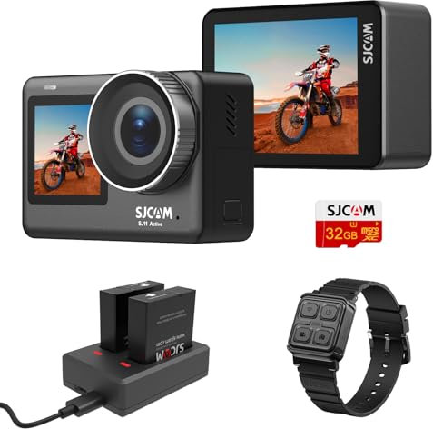 SJCAM SJ11 4K Action Camera 20MP with Touch Screen, IPX8 Waterproof Camera Underwater 98FT, SuperbSmooth 3.0 Stabilization, HDR, 8X Zoom Wide FOV, Metal Body, 5G WiFi, Pre-Record, 2 Large Batteries