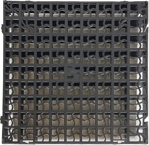 Grass Grid Black Plastic Paver Path Base Mat for Greenhouse Deck Turf Lawn Shed Garden Gravel Grid Protector Heavy Duty Drainage Mat (Pack of 10)