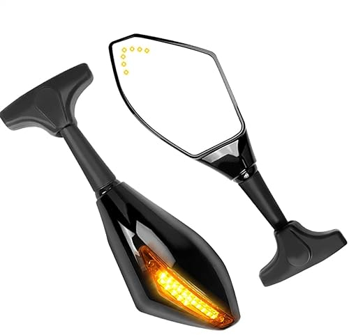 Lenkerendenspiegel Motorrad Motorrad Spiegel Bernstein Blinker Blinker Für Ninja Für 650R 500R 250R ER6F Z750S YZF R6 Motorrad Spiegel