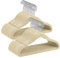 SONGMICS Kinderkleiderbügel, 50er Set Kleiderbügel Kinder, Baby-Kleiderbügel, Bügel Samt, 360° drehbarer Haken in Silber, platzsparend, rutschfest, für Kleiderschrank, sandbeige CRF027K05