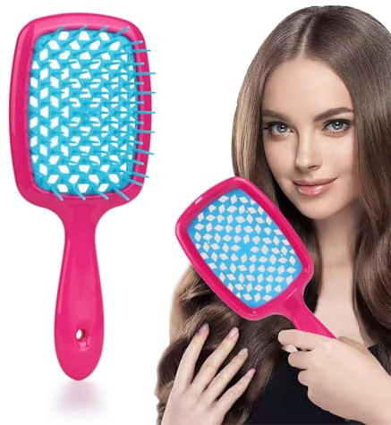 Ruzister® Haarbürste zum Entwirren, Entwirrungsbürste für Haare, Entwirrungsbürste, Entwirrungsbürste für lockiges Haar, antistatisch, rosarote Entwirrungsbürste