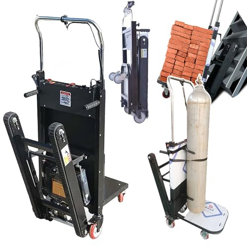Elektrischer Treppensteiger – Treppen Hoch/Runter (80–100 Stockwerke), Sackkarre – Raupenkonstruktion, 300/500 Kg TragfäHigkeit + Teleskopgriff, Lastentransport-/Hochflur,B-500KG