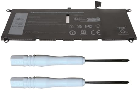 Topiky 7,6 V 52 Wh DXGH8 Laptop Akku Ersatz für XPS 13 9370 9380 2019 7390, für Inspiron 5390 5391 7490 Serie, für Inspiron 7390 2 in 1 7391 2 in 1 Serie