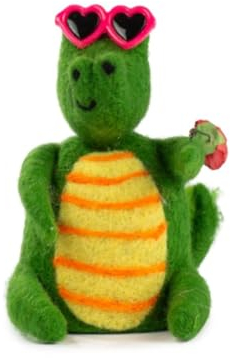 Egg Cosy Crocodile with Glasses, Felt, Handmade by Baden, Height 10 cm