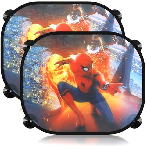 AWOUSUE 2 Piezas Spiderma Parasol Coche Bebe, Spiderma Parasol Ventanas Traseras Coche, Spiderma Parasol Coche Infantil, para Proteger del Sol a Bebés y Mascotas
