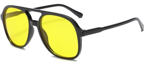 Long Keeper Retro Piloten Sonnenbrille Pilotenbrille Herren Damen Klassisch 70er Vintage Sonnenbrille Pilot Nachtfahrbrille Unisex mit UV400 Schutz