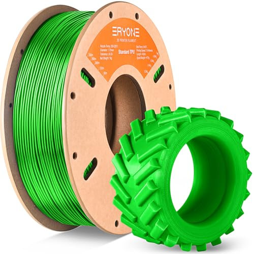 ERYONE TPU Filament 1.75mm, 3D Drucker Filament,Flexible TPU Filament, TPU 95A, Maßgenauigkeit +/- 0,03 mm, 1kg 1 Spule, Grün