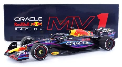 Minichamps - Red Bull Racing RB19 Max Verstappen Winner Miami GP World Champion 2023 - 1/18 Maßstab - Metall Modellauto für Erwachsene Formel-1-Fans und Sammler