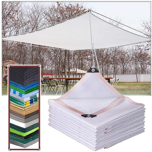 SSFMSF Filet D'Ombrage, 90% Bache Anti UV Brise Vue Balcon HDPE en Toile Ombrage Pergola Filet Anti Chaleur pour Protection Piscine, Jardin, Serre, Poulailler, Camping.(Blanc ｜ 5 * 6m)