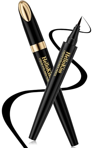 Jeffbaubl Eyeliner Wasserfest Schwarz, Eye Liner Schwarz, Langanhaltende Liquid Liner, Superschlank Filz-Eyeliner für Augen Make Up(1 Stück)
