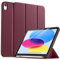 drivego Funda para iPad A16 11.ª Generación 2025 11 Pulgadas/10.ª Generación 2022 Tableta 10.9 Pulgadas, iPad 10 Gen con Portalápiz, Auto-Sueño/Estela, Cubierta Protectora de TPU, Vino Rojo