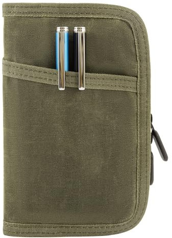 Field Notes Notizbücher-Hülle für 8,9 x 14,9 cm große Taschen-Notizbuchhülle mit Reißverschluss, Stifthalter, wasserabweisend, Steno-Notizbuchhülle für Tagebuch, Notizbuch, Planer, edles gewachstes