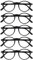 OPULIZE REY Lesebrille - 5er-Pack - Runder Retro-Rahmen - Mattschwarz - Herren Damen - Federscharniere - RRRRR56-1 - +1.50