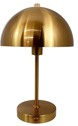 Dyberg Larsen Stockholm Tischlampe 2.0 Gold | Wiederaufladbare Schreibtischlampe | Nachttischlampe mit 6 Stunden Akkulaufzeit | Leselampe für den Innen & Außen | LED Lampe Dänischen Design