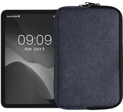 kwmobile Custodia Tablet Compatibile con 8-8,4 Tablet Cover - Custodia eReader Universale con Cerniera - eBook Reader Case in Tessuto - 21,8 x 13,7 cm