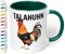 Trendige Kaffeetasse „Talahuhn“ – witzige Geschenkidee für Teenager & Freunde - lustige Tasse - Geburtstag, Weihnachten - Keramik, ca. 330ml, Dunkelgrün