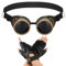 Geyoga Steampunk Set Steampunk Brille Handschuhe PU Fingerlose Glove Unisex Steam Punk Accessoires für Karneval Halloween Party