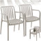 tectake® Gartenstühle stapelbar, Gartenmöbel Set, Balkon Möbel, Bistro Set, Sessel, Outdoor Möbel, Balkonmöbel, Terrassenmöbel - Taupe, 2er Set