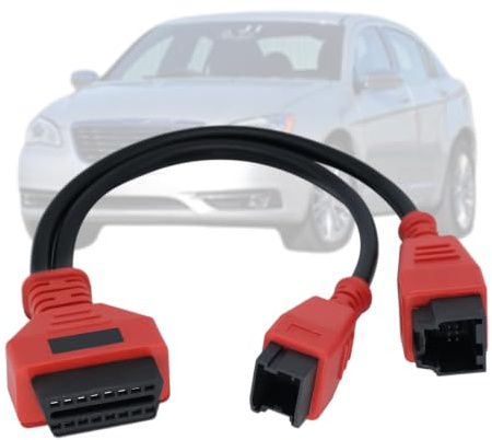 AMHTDOL OBD2-Kabel für FCA 12+8 Pin Adapter,12 8 Cable für Chrysler Vehicle | geeignet für Chrysler/Jeep/Fiat/Alfa Romeo/Lancia/Maserati SGW-ausgestattete FCA-Fahrzeuge ab 2018,OBD-Scanner&Code-Lesegerät