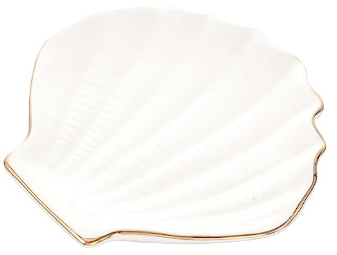 POPETPOP Plateau Mignonne à Céramique Bijoux de Organisateur Blanc Forme Unique et Rangement D'anniversaires pour Cosmétiques Lors