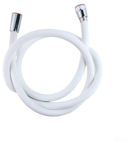 Flexibler Duschschlauch, 1,5 m, Silikon-Duschkopf-Schlauch, Badezimmer-Wasserhahn-Zubehör mit Anti-Wicklungs-Funktion, kompatibel mit Standard-Duschköpfen, Hochdruck-Wasserfluss (weiß)