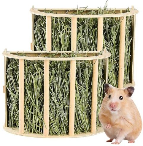 2 Stück Heuraufe, Heuraufe Aus Holz, 25 * 13 * 18,8 cm Heuraufe Kaninchen, Essen Heu Futterraufe, Heuraufe Für Meerschweinchen Für Kaninchen, Meerschweinchen, Hasen, Hamster, Mäuse, Ratten