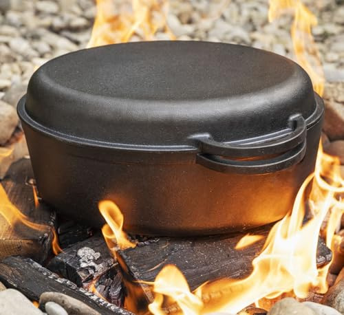 Gusseiserner Schmortopf XXL mit Grilldeckel, 5,9 l, für alle Herdarten