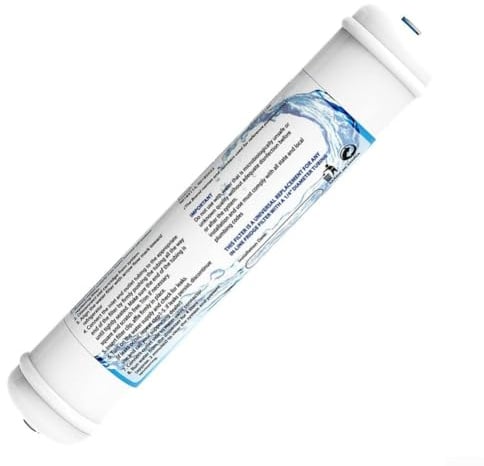 Hasaller Integrierter Wasserfilter für T33 1/4 Zoll Quick Connect Ersatz mit NSF-zertifiziertem Kohlenstoff passend für Kühlschrank und Eisbereiter Reinigersysteme weiß