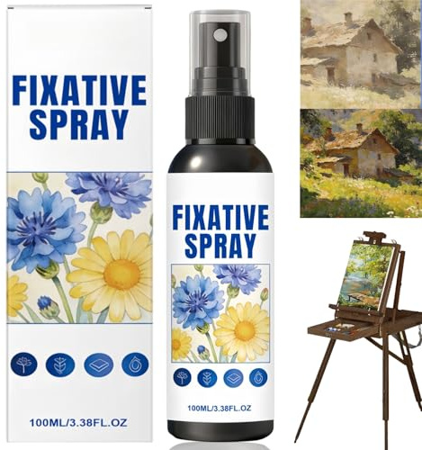 100ml Pastel Fixative Spray,Fixative Spray for Art,Acrylic Paint Sealer,Clear Acrylic Spray Sealer for Pencil, Charcoal & Pastel Drawings,Quick-Setting & Color-Fixing Fi/xative Sp/ray(Upgraded)