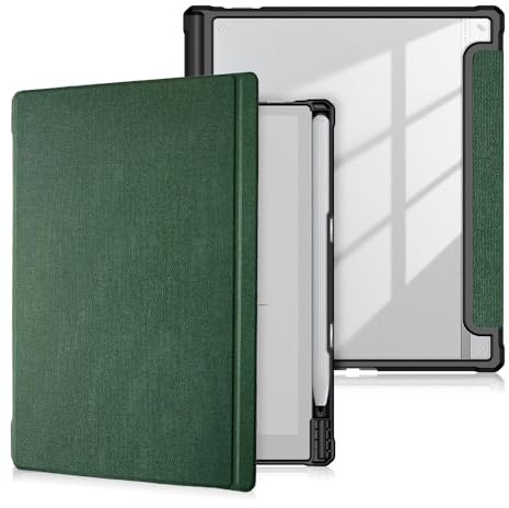Custodia per Onyx Boox Go 10.3 /BOOX Tablet Go 10.3 Gen II Lumi, custodia protettiva trasparente con portapenne (verde scuro)
