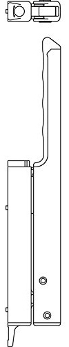HAUTAU Handhebel FL 190, Hub 58 mm, silber eloxiert, 1 Stück | Zubehör Beschläge für Fensterbeschläge, Schiebefenster, Schiebetürbeschlag