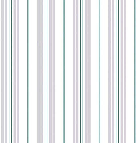 G23310 - Deauville 2 Striped Mauve White Green Galerie Wallpaper