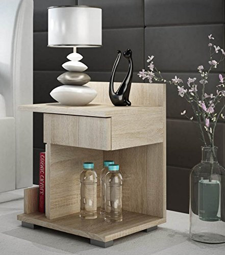 Unbranded Nachtschrank Nachtkosole Nachttisch Nachtschränkchen Beistelltisch V85 (Recht, Sonoma Eiche)