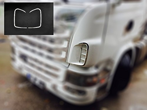 Mascherina per griglia anteriore per cruscotto, 2 decorazioni in acciaio inox, per Scania R serie 2004-16
