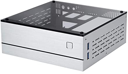 Goodisory A01 Aluminum Mini-ITX HTPC Desktop Computer Chassis (Sliver Tempered Glass)
