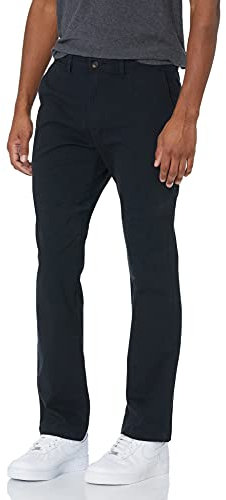 Amazon Essentials Herren Legere Stretch-Chinohose in sportlicher Passform (in Übergröße erhältlich), Schwarz, 28W / 28L