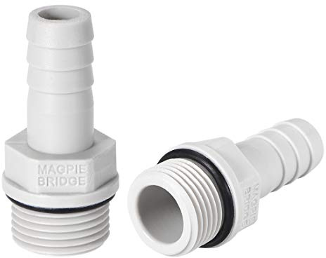 sourcing map 2Pcs Adaptateur raccord flexible PVC 10mm 25/64 Barbillon | x3/8, G tuyau mâle