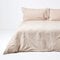 HOMESCAPES Parure de lit en Lin lavé avec Housse de Couette 200x200 cm et 2 taies d'oreiller 50x75 cm, Coloris Beige