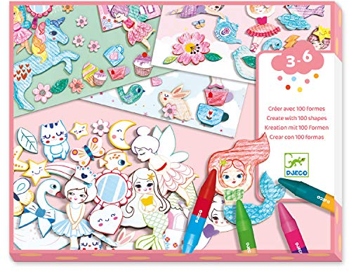 DJECO Crear con formas niñas Formen Mädchen (38996), bunt