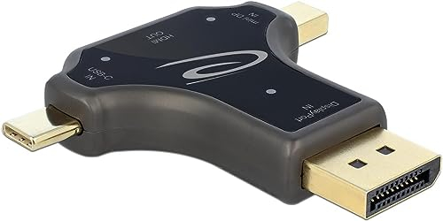 Delock 3 in 1 Monitoradapter mit USB-C/DP/Mini DP Eingang auf HDMI Ausgang