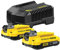 Stanley SFMCB12D2-QW FATMAX Kit 2 Batteries Lithium-ion 18V 2AH avec 1 Chargeur 18V 2Ah Technologie Améliorée Gamme FATMAX V20