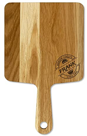 LOOXIS Personalisiertes Servierbrett graviert mit Namen + Motiv, Eichenholz – Schneidebrett, Charcuterie Board (Geschenkidee zum Geburtstag, Jahrestag, Weihnachten, Vatertag)