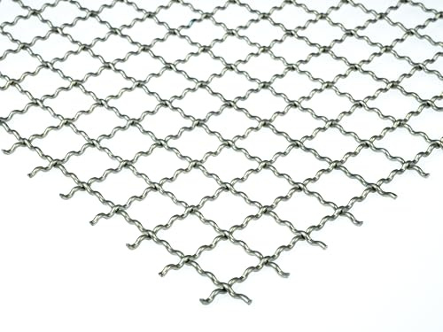 Edelstahl V2A 1.4301 Wellengitter 20 x 20 mm Maschenweite Edelstahl 2,5 mm dick Drahtgitter Gitter Wellgitter Zuschnitt (1000 mm x 150 mm)