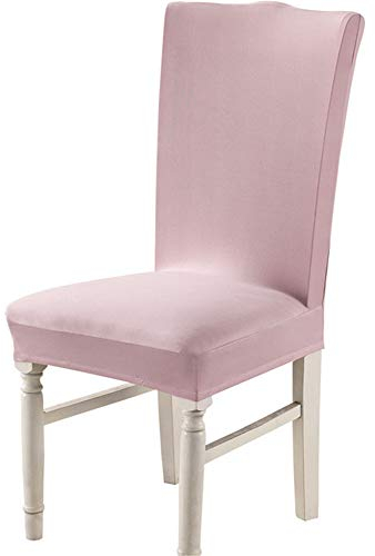 Chickw1 Housse de Chaise Extensible Universelle 1/4/6/10 pièces Extensible Amovible Lavable Durable Moderne Couverture de Chaise pour Maison Bouquet Hôtel Restaurant (Rose Clair,1 pièce)