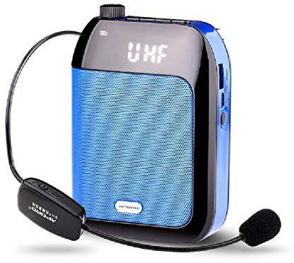 SXFJF Amplificador De Voz, Bluetooth Inalámbrico UHF Amplificador De Voz Portátil, para Los Profesores, Entrenadores, Guías De Turismo, Presentaciones, Trajes, Etc,Azul