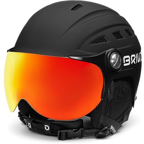 Briko Unisex – Erwachsene Zante Visor Helmet, Mattschwarz, M